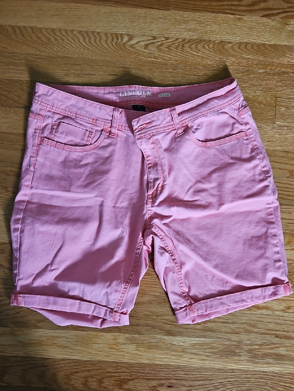 Lincoln Pink Cotton Bermuda Shorts for Women Size 16